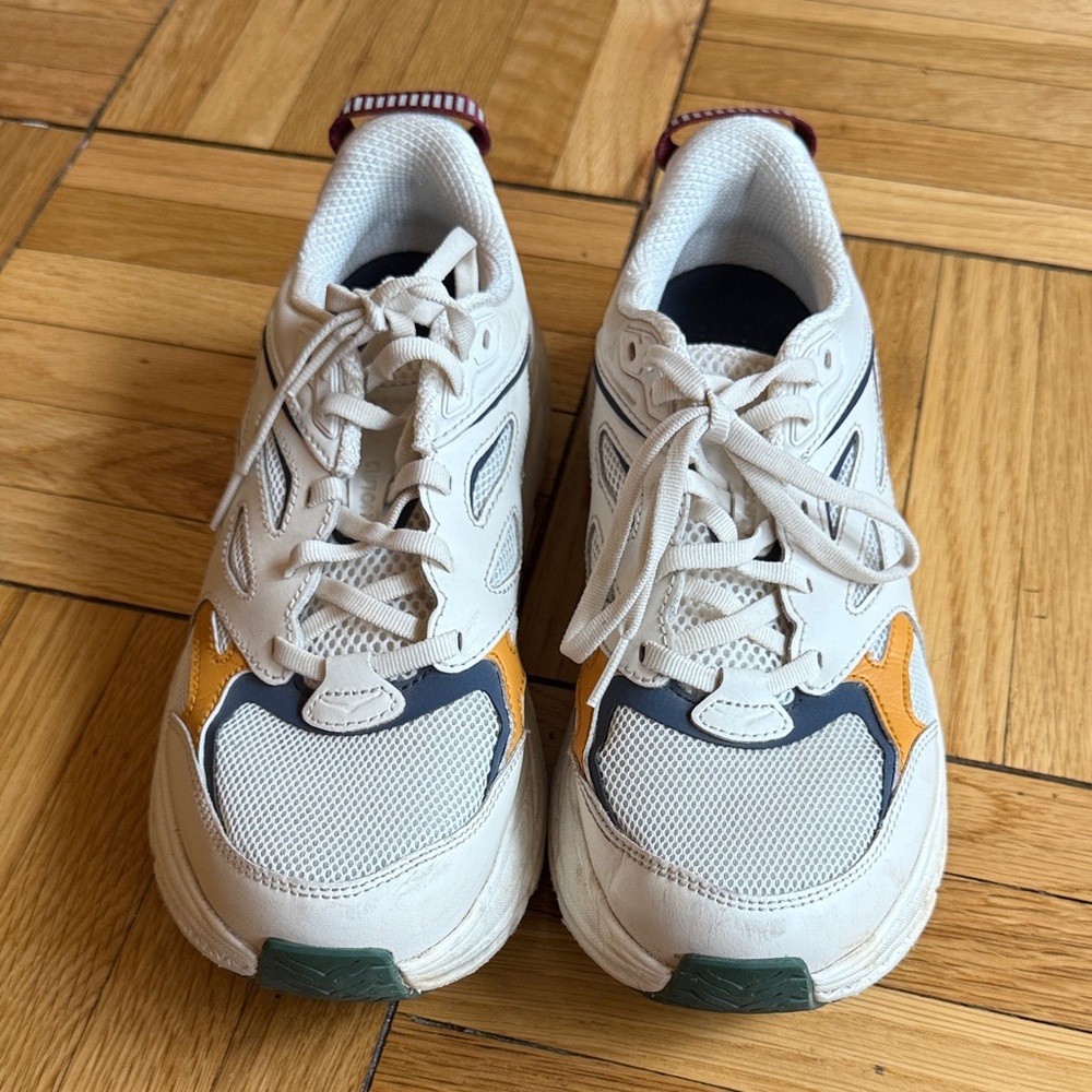 Hoka U Clifton Athletics in white/blur/green/yellow
